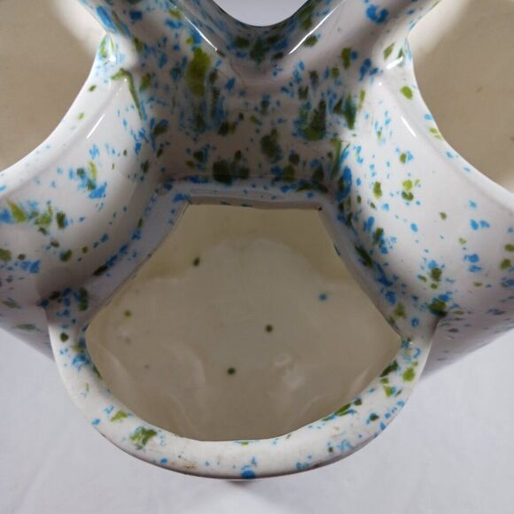 MCM 1975 Blue Green Splatterware Bud Vase / Utensil - Picture 12 of 12